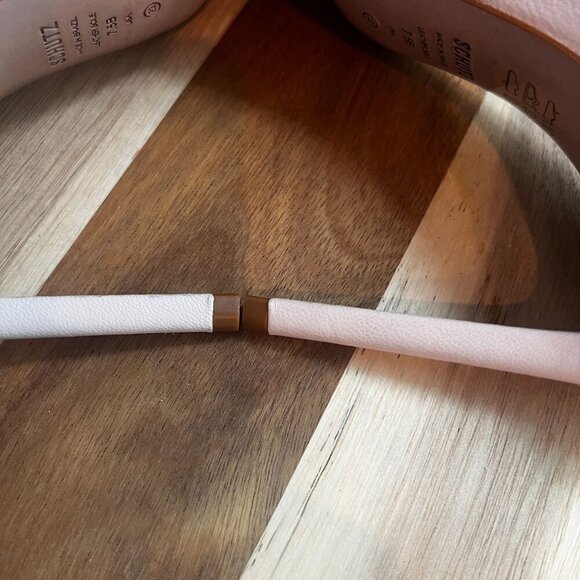 Schutz Vinyl Crystal-Embellished Stiletto Heel Sandal Sz 7.5B Mild Rose Ankle - Picture 11 of 14